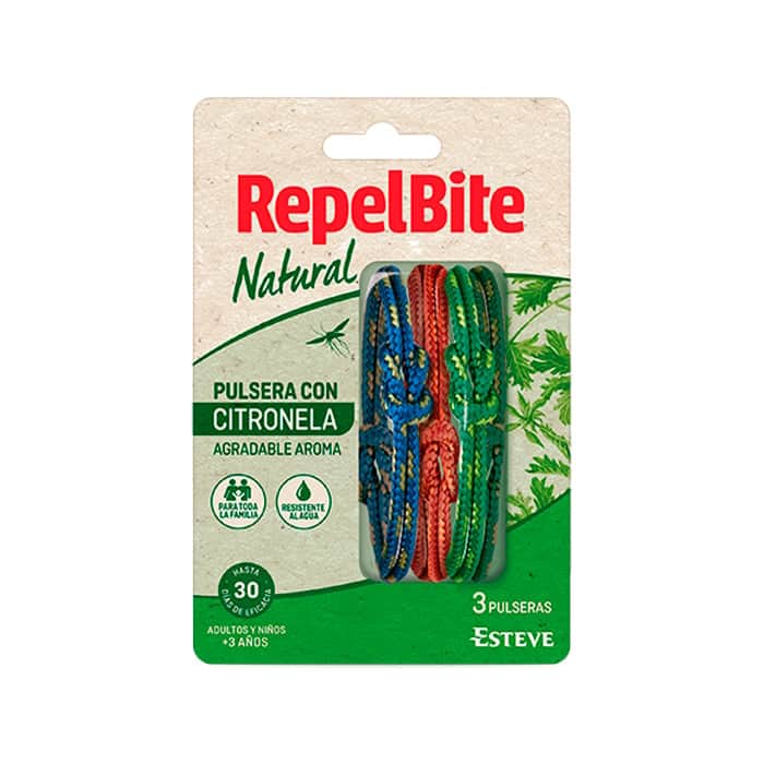 RepelBite Natural Pack Pulsera con Citronela 3 unidades