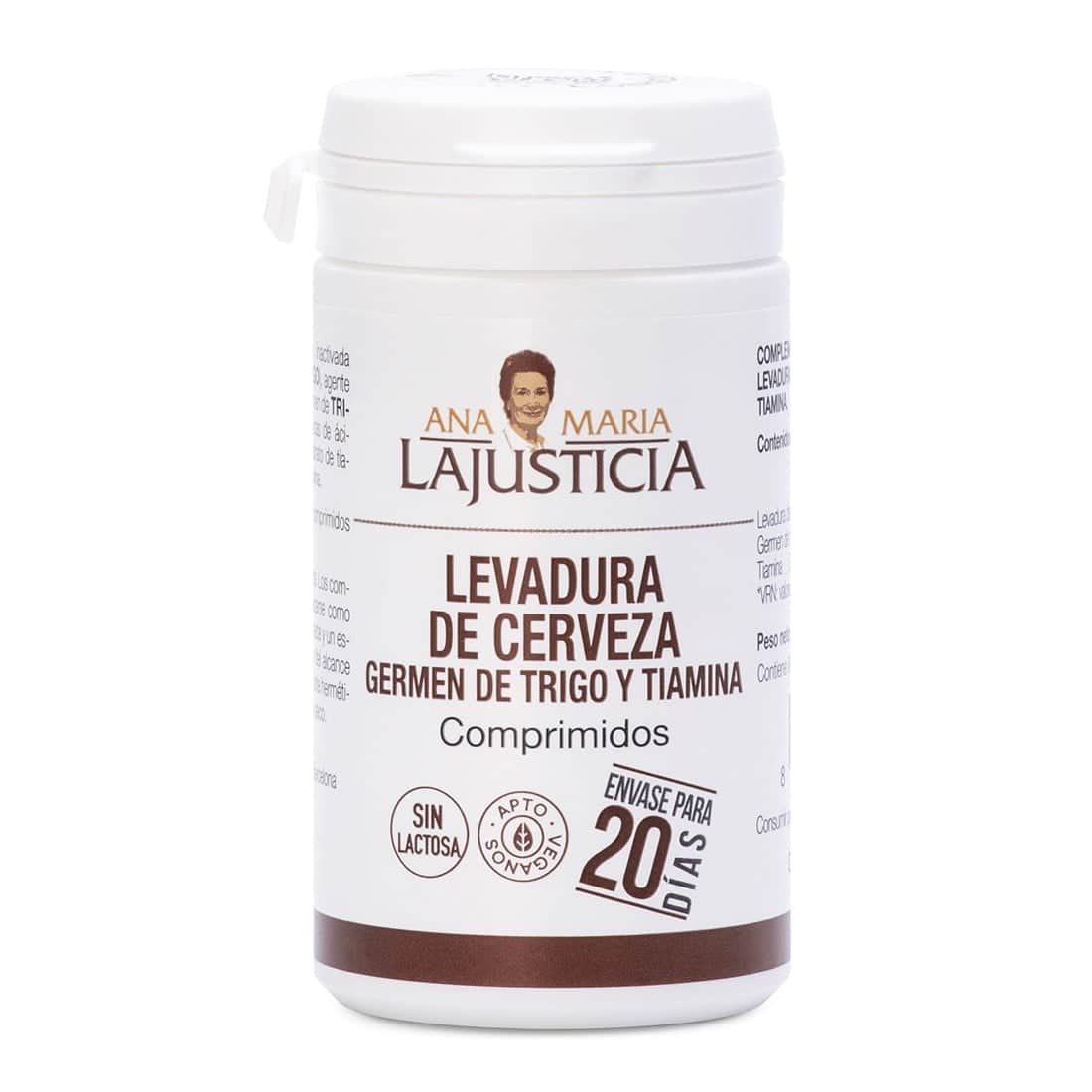 Ana María Lajusticia Levadura de cerveza + germen de trigo + tiamina (B1) 80 comprimidos