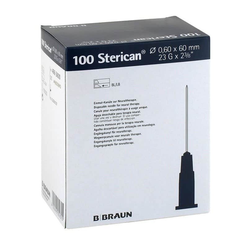 B. Braun Aguja Hipodérmica Sterican 23G 0,60x60 mm Cono Azul 100 unidades